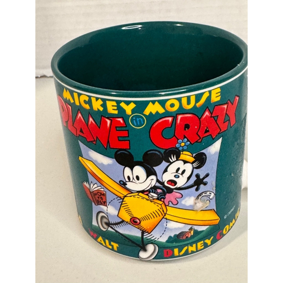 Disney Mickey Mouse Plane Crazy Teal Ceramic Mug - Picture 1 of 8